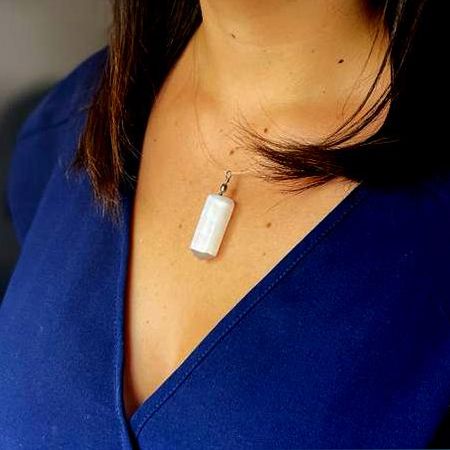 Selenite Obelix Pendent