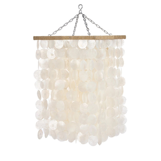 Lustre Balinais en Perles de Nacre - Murmures au Clair de Lune - Naturel (Taille M)