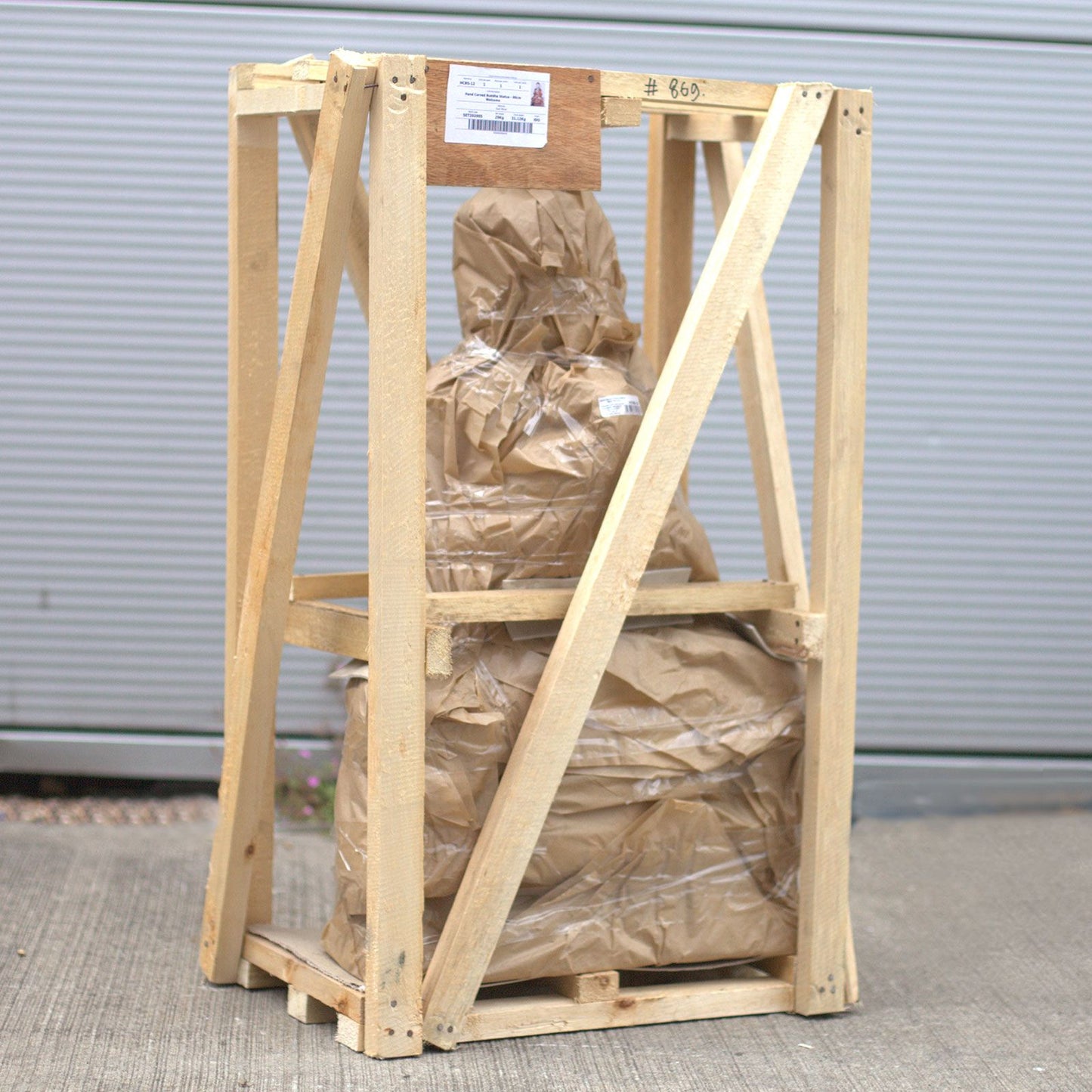 Hand Carved Buddha Statue - 30cm Thinking