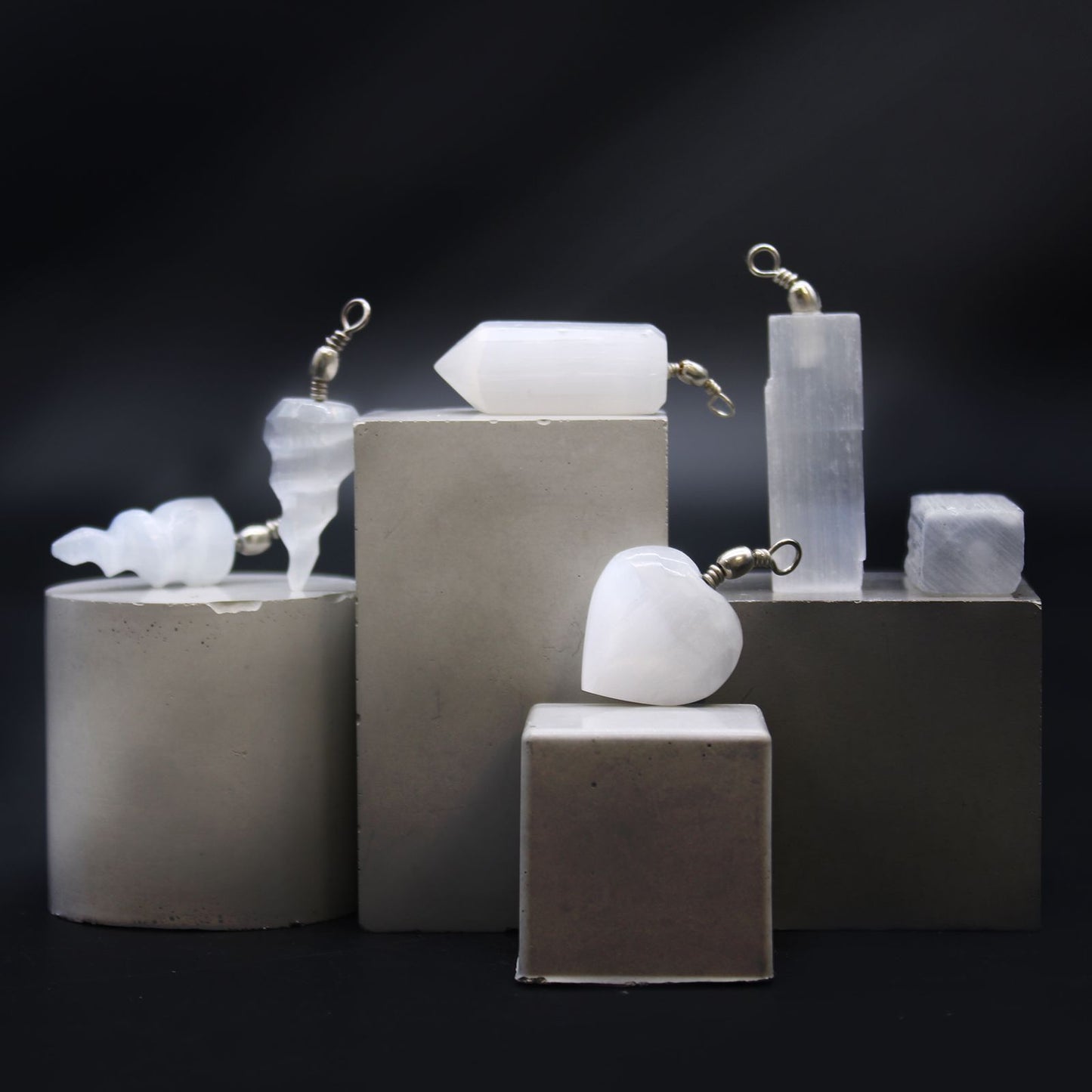 Selenite Obelix Pendent